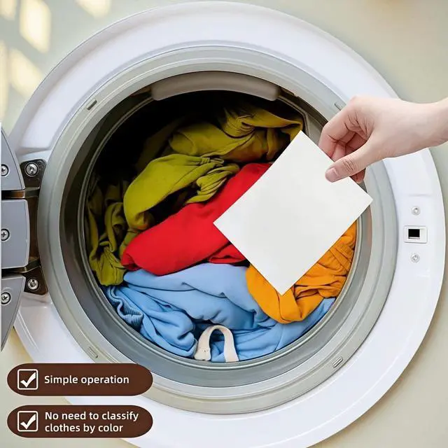 Alt view image 7 of 7 - Color Catcher Sheets 24Pack - Prevents Color Bleeding, Stops Dye Transfer for Mixed Laundry, Baby Safe, No Sorting, Deep/Dark Colors, Washer Safe (White)