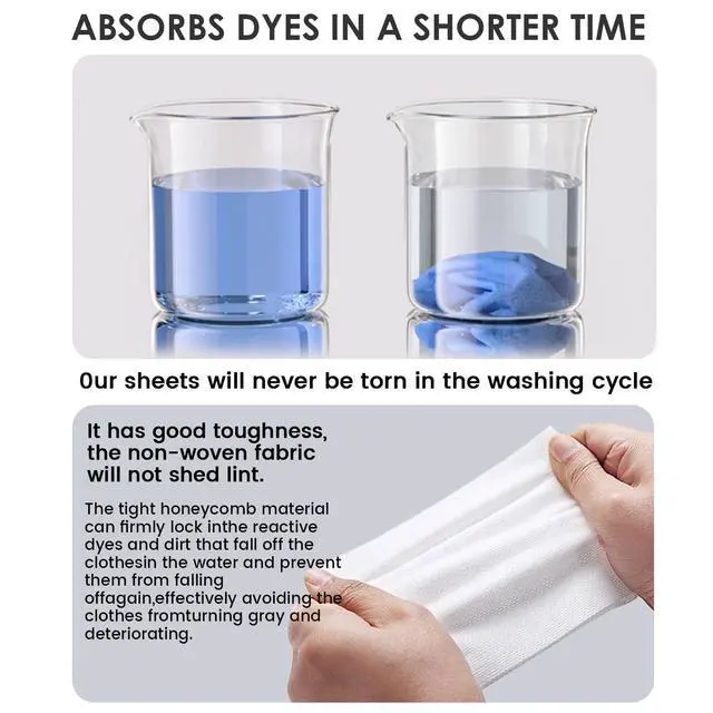 Alt view image 2 of 7 - 120 PCS Laundry Color Catcher Sheets for Washing Machine, Anti-Color Bleeding Dye Trapping Sheets for Mixed Washing, Hypoallergenic & Efficient