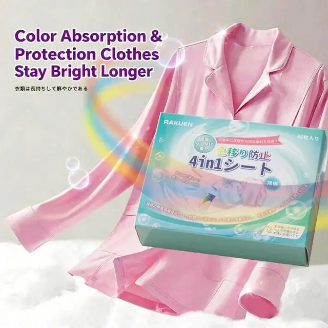 Alt view image 5 of 7 - Fragrance Free Dye Catcher Sheets for Laundry - 40 Count, Color Grasper & Dye Guard, Prevents Color Bleeding & Transfer, In-Wash Sheets Essential for Protecting Clothes (1, 40OZ)