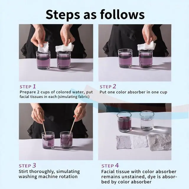Alt view image 6 of 7 - Fragrance Free Dye Catcher Sheets for Laundry - 40 Count, Color Grasper & Dye Guard, Prevents Color Bleeding & Transfer, In-Wash Sheets Essential for Protecting Clothes (1, 40OZ)