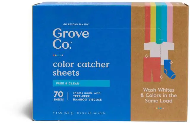 Main image of Bamboo Dye Trapping Laundry Sheets, 70 Count, Free & Clear | Prevents Color Bleeding; Color Catcher Sheets for Washing Machine; Eco-Friendly; Plant-Based; No Plastic Waste