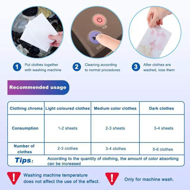 Alt view image 2 of 6 - 200 Count Dye Trapping Laundry Saving Sheets for Laundry in Wash Sheets, Keep Clothes Original Colors