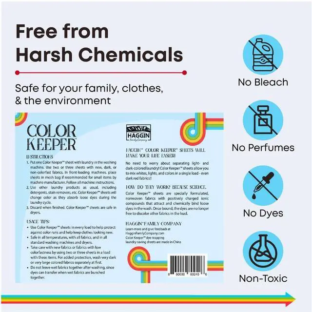 Alt view image 6 of 6 - Dye-Trapping Laundry-Saving Sheets | 120 Value Pack | Fragrance Free | Bleach-free Protection for Mixed Laundry