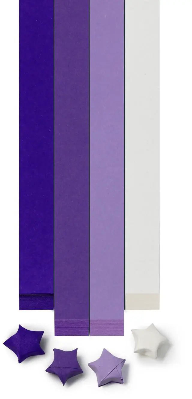 Main image of Solid Color Star Paper Strips - 1080 Sheet, Purple Series | Origami Star Paper for Art Crafts Gift DIY Project