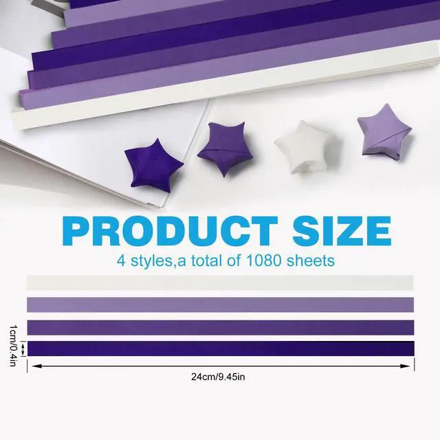 Alt view image 3 of 7 - Solid Color Star Paper Strips - 1080 Sheet, Purple Series | Origami Star Paper for Art Crafts Gift DIY Project