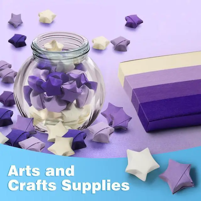 Alt view image 5 of 7 - Solid Color Star Paper Strips - 1080 Sheet, Purple Series | Origami Star Paper for Art Crafts Gift DIY Project