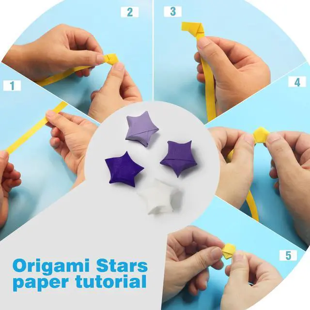 Alt view image 6 of 7 - Solid Color Star Paper Strips - 1080 Sheet, Purple Series | Origami Star Paper for Art Crafts Gift DIY Project
