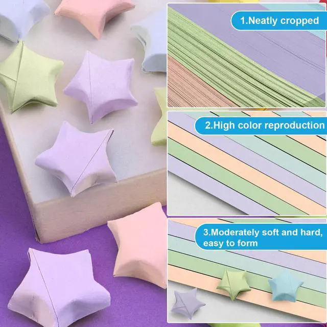 Alt view image 2 of 7 - Solid Color Star Paper Strips - 1080 Sheet, Morandi Colour | Origami Star Paper for Art Crafts Gift DIY Project