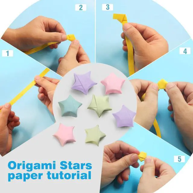 Alt view image 6 of 7 - Solid Color Star Paper Strips - 1080 Sheet, Morandi Colour | Origami Star Paper for Art Crafts Gift DIY Project