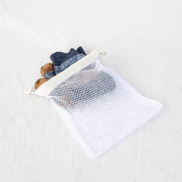 Alt view image 5 of 7 - Organic Cotton Mesh Laundry Bag Set of 3 (L,M,S) | Three Versatile SizesFrom Bras to Blouses GOTS Certified Microplastics-Free