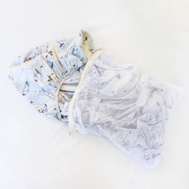 Alt view image 6 of 7 - Organic Cotton Mesh Laundry Bag Set of 3 (L,M,S) | Three Versatile SizesFrom Bras to Blouses GOTS Certified Microplastics-Free