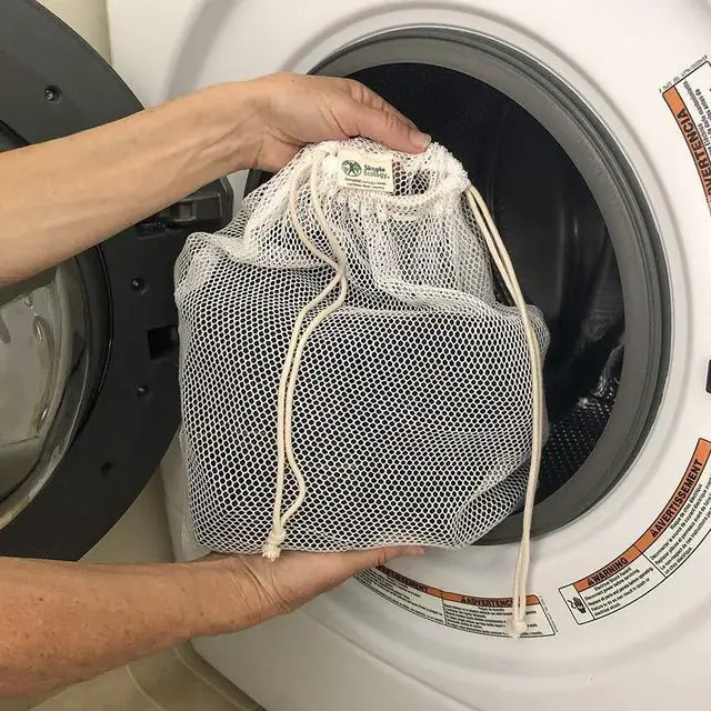 Alt view image 7 of 7 - Organic Cotton Mesh Laundry Bag Set of 3 (L,M,S) | Three Versatile SizesFrom Bras to Blouses GOTS Certified Microplastics-Free