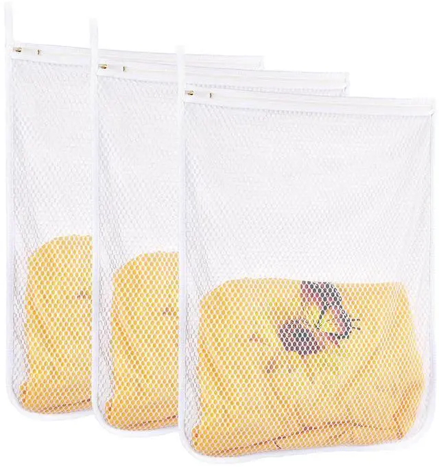 Main image of 3 pcs Durable Honeycomb Mesh Laundry Bags for Delicates 16" x 19" (3 Large)