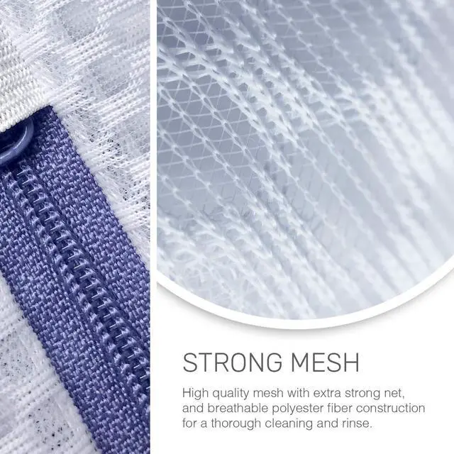 Alt view image 2 of 7 - Mesh Laundry Bags for Delicates 2 XLarge Durable Net with Anti Rust Zipper, Hanging Loop-Garment Safe Wash Bags and Organizer for Washing Machine, Lingerie, Jacket, Bra, Shoes, Sweater, Travel.