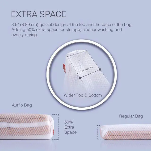 Alt view image 6 of 7 - Mesh Laundry Bags for Delicates 2 XLarge Durable Net with Anti Rust Zipper, Hanging Loop-Garment Safe Wash Bags and Organizer for Washing Machine, Lingerie, Jacket, Bra, Shoes, Sweater, Travel.