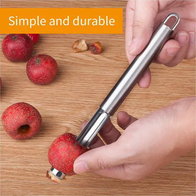 Alt view image 6 of 7 - 6 Pieces Corer and Pitter Fruit & Vegetable Multi-Function Stainless Corer and Pitter Remover Set for Apple, Pear, Cherry, Jujube, Red Dates, Berry, Chili