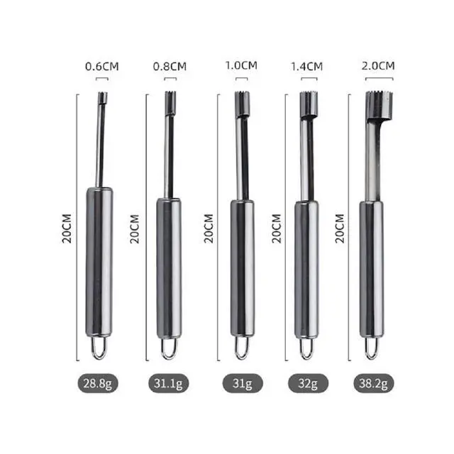 Alt view image 3 of 7 - Fruit and Vegetable Corer Tool, Multi-Function Stainless Corer and Pitter Remover Set for Apple, Pear, Cherry, Jujube, Red Dates, Berry, Chili, Jalapeno Pepper, Tomato, potato - 6 Pieces