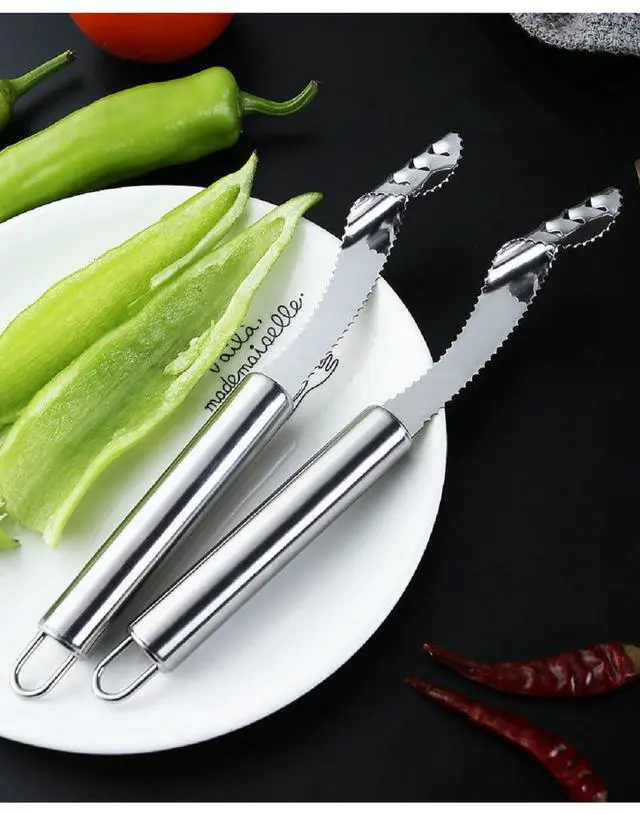 Alt view image 7 of 7 - Fruit and Vegetable Corer Tool, Multi-Function Stainless Corer and Pitter Remover Set for Apple, Pear, Cherry, Jujube, Red Dates, Berry, Chili, Jalapeno Pepper, Tomato, potato - 6 Pieces
