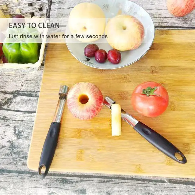 Alt view image 7 of 7 - 2PCS Apple Cupcake Corer, Fruit Vegetable Core Remover, Profession Healthy Stainless Steel Apple Remover Household Kitchen Tool for Fuji, Pears, Bell Peppers - Black