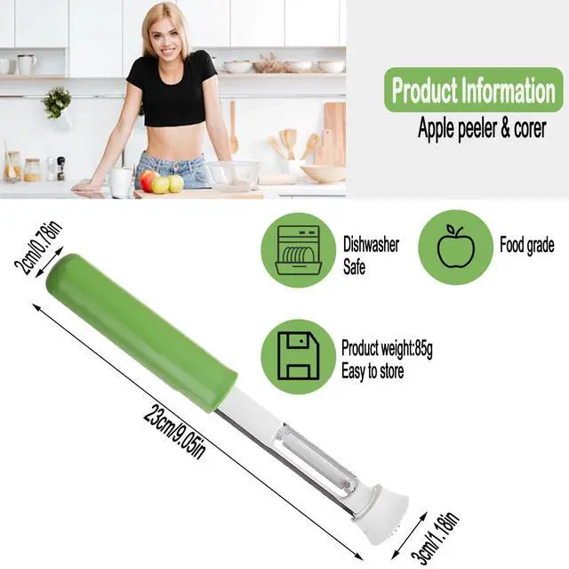 Alt view image 3 of 6 - 2 in 1 Apple Core Removal, Apple Peeler and Corer Tool, Stainless Steel Kitchen Core Removal Tool,Fruit Corer for Cored Apples, Pears, Bell Peppers, Cakes