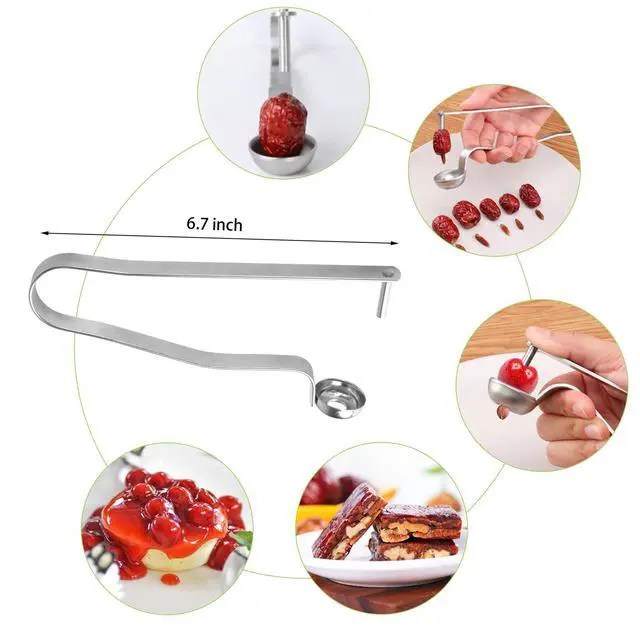 Alt view image 7 of 7 - Vegetable Corer Tool, 6 Pcs Stainless Steel Fruit and Vegetable Corer Tools for Home Kitchen Cherry Pear Jujube Zucchini Chili