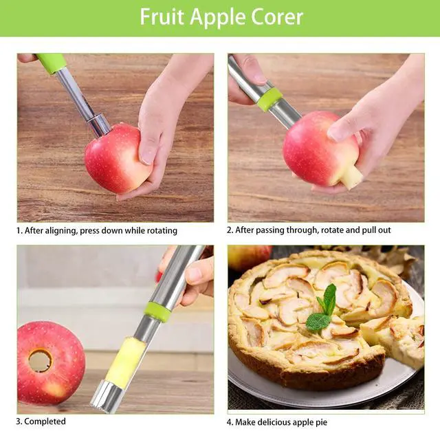 Alt view image 4 of 7 - Vegetable Corer Tool, 6 Pcs Stainless Steel Fruit and Vegetable Corer Tools for Home Kitchen Cherry Pear Jujube Zucchini Chili