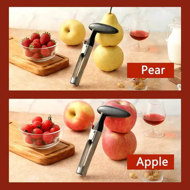 Alt view image 5 of 7 - Apple Corer, Ergonomics Handle with Sharp Serrated Blade Core Remover Tool | Sturdy and Easy to Use, Dishwasher Safe, for Remove Apple and Pear Core, Kitchen Gadget