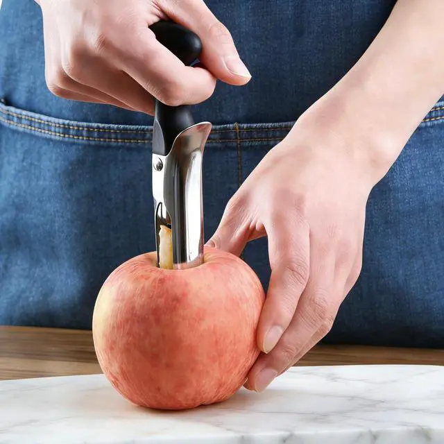 Alt view image 7 of 7 - Apple Corer, Ergonomics Handle with Sharp Serrated Blade Core Remover Tool | Sturdy and Easy to Use, Dishwasher Safe, for Remove Apple and Pear Core, Kitchen Gadget