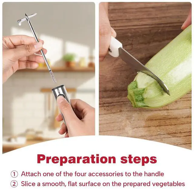 Alt view image 2 of 7 - Multi-Purpose Veggie Drill - 4 Sizes Vegetable Corer Tool | Zucchini Corer & All-in-One Vegetable Corer for Potatoes, Carrots | Ergonomic Anti-Slip Handle