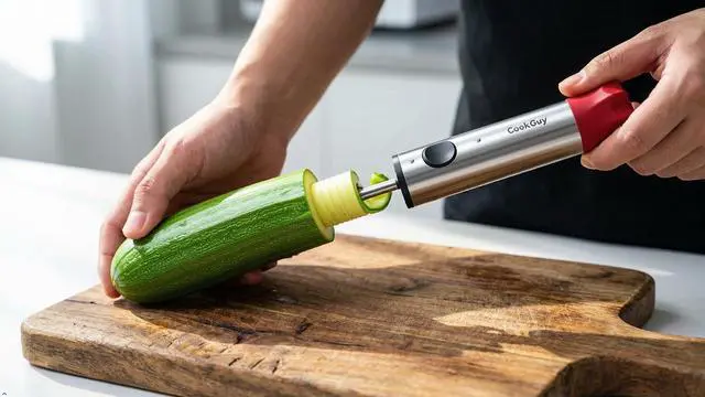 Alt view image 5 of 7 - Multi-Purpose Veggie Drill - 4 Sizes Vegetable Corer Tool | Zucchini Corer & All-in-One Vegetable Corer for Potatoes, Carrots | Ergonomic Anti-Slip Handle