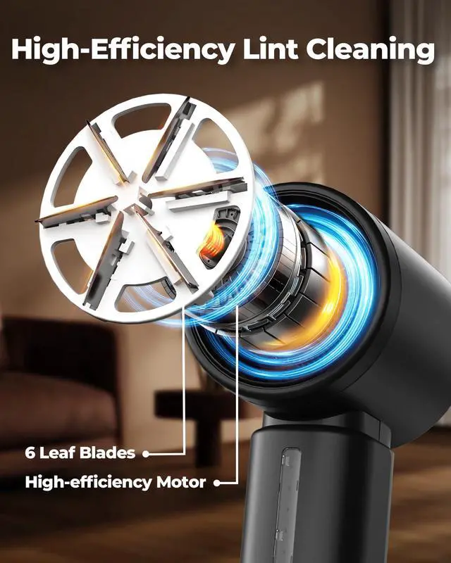 Alt view image 4 of 7 - Fabric Shaver, Electric Lint Remover, Sweater Shavers to Remove Pilling with 3 Speeds, 6 Leaf Blade, LED Display & Type-C Rechargeable, Removes Fuzz, Pills for Clothes, Couch, Furniture