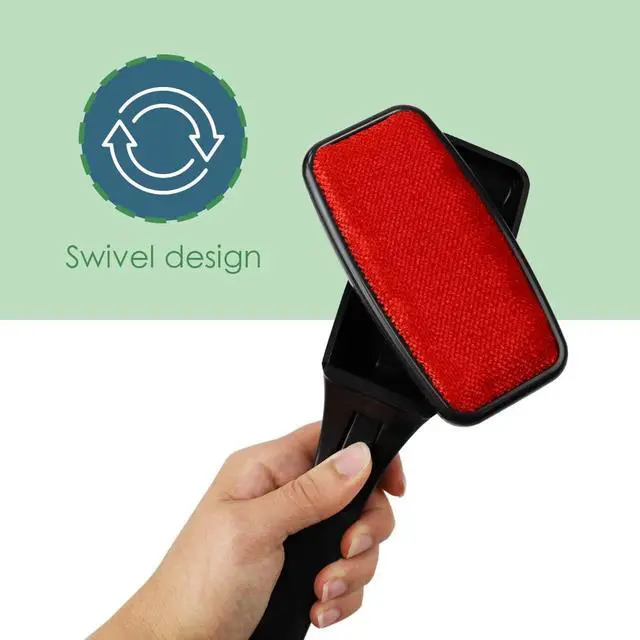 Alt view image 4 of 7 - Lint Remover for Pet Hair by Home Basics: Swiveling Lint Brushes for Clothes and Furniture | Plastic Garment Brush (Red)