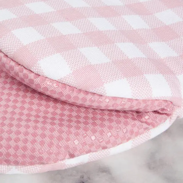 Alt view image 4 of 5 - Gingham Mini Oven Mitt 2-Pack Set, Dried Rose, 5.5"x8"