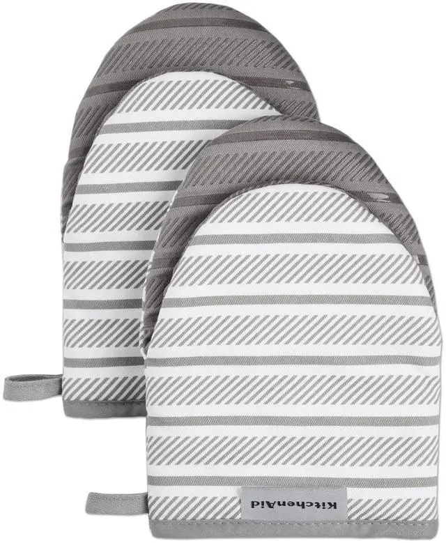 Main image of Albany Mini Oven Mitt 2-Pack Set, Grey, 5.5"x8"