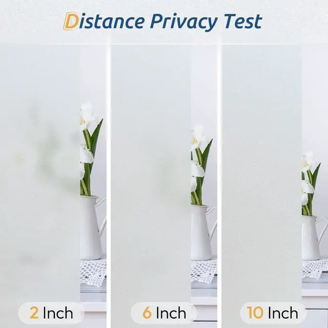 Alt view image 7 of 7 - Frosted Glass Window Privacy Film, Static Cling, 17.5" x 78.7" | Heat Control UV Blocking Sticker, Non Adhesive Removable Tint, No Glue Anti-Glare Renter Friendly Coverings for Home Bathroom