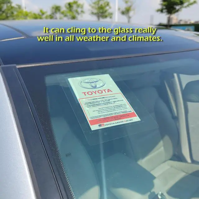 Alt view image 6 of 7 - Windshield Sticker Applicator Electrostatic Film for Easy Application, Removal and Re-Application from Car to Car-6 Pack 5"x7",4 Pack2.4" x 3.1" Sheets