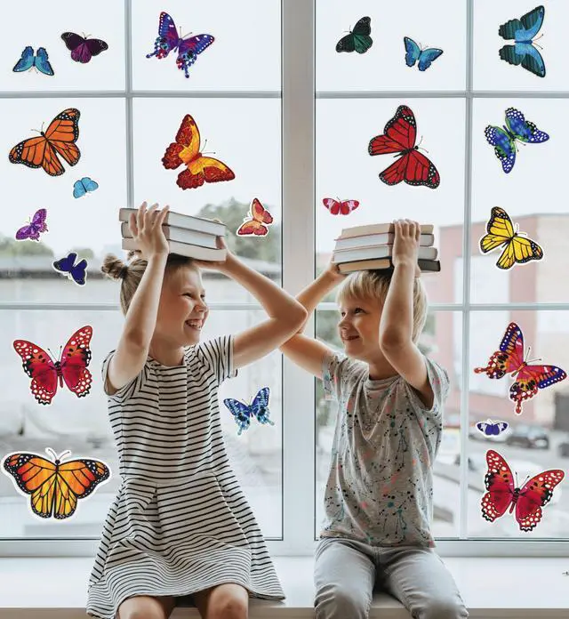 Alt view image 2 of 7 - Butterfly Window Clings 100 Static Cling Vinyl Decor