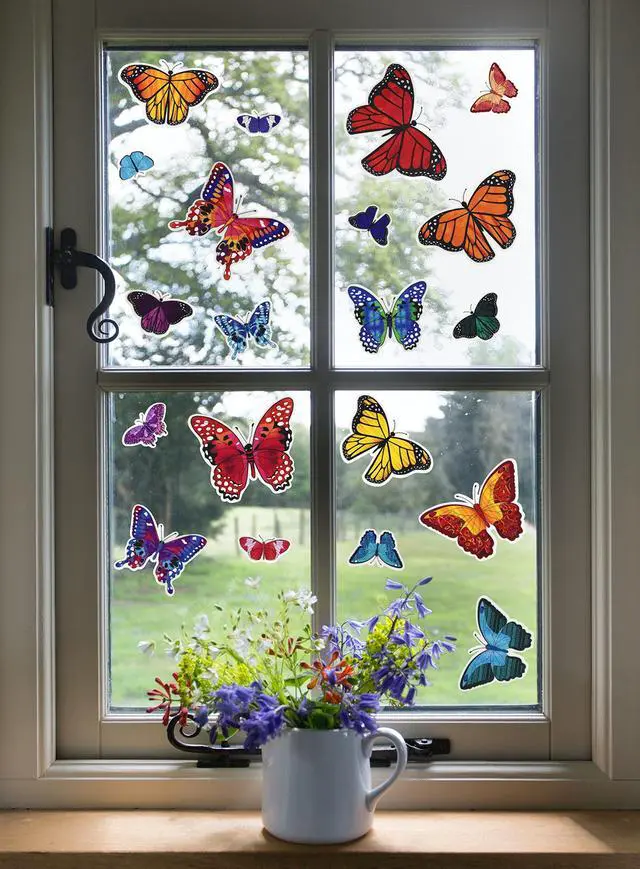 Alt view image 6 of 7 - Butterfly Window Clings 100 Static Cling Vinyl Decor