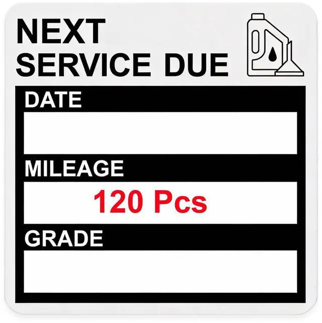 Main image of Static Cling Oil Change Stickers for Windshield, 120 Pcs 2x2 Inches No Glue No Residue Clear Next Service Due Reminder Labels for Car Window, Upgraded Transparent Removable Auto Maintenance Sticker
