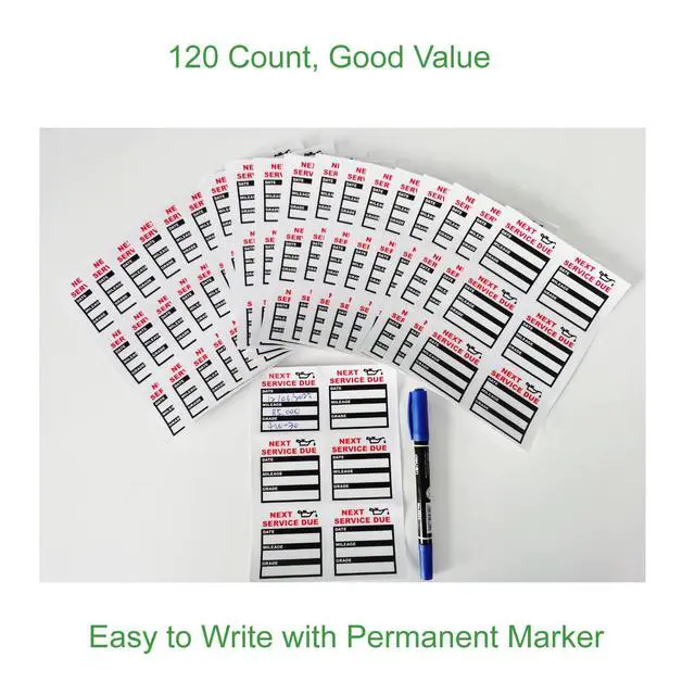 Alt view image 4 of 6 - Oil Change Stickers Static Cling, 120pcs 2x2 in for Car Windshield | Clear No Residue Oil Change Reminder Sticker for Windshield, Next Service Due Labels for Car Auto Vehicle Window