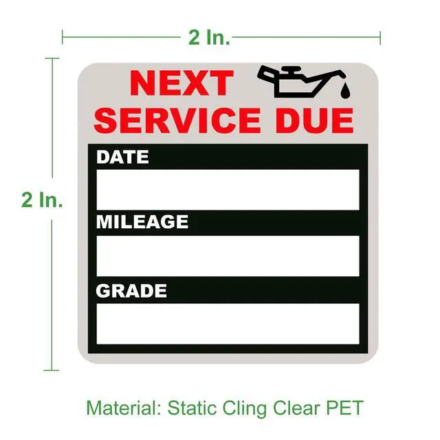 Alt view image 2 of 6 - Oil Change Stickers Static Cling, 120pcs 2x2 in for Car Windshield | Clear No Residue Oil Change Reminder Sticker for Windshield, Next Service Due Labels for Car Auto Vehicle Window