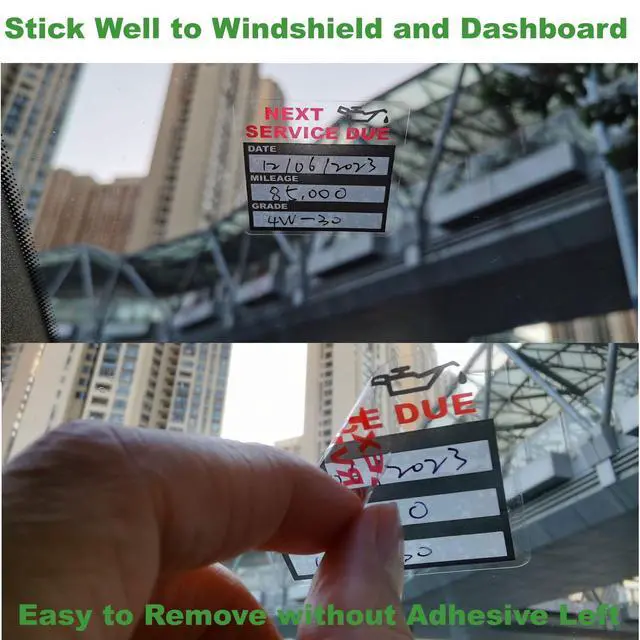 Alt view image 6 of 6 - Oil Change Stickers Static Cling, 120pcs 2x2 in for Car Windshield | Clear No Residue Oil Change Reminder Sticker for Windshield, Next Service Due Labels for Car Auto Vehicle Window