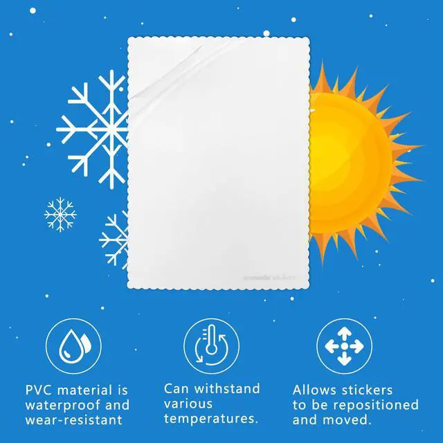 Alt view image 2 of 6 - Windshield Sticker Applicator 5 Pack 5"x7" Static Cling for Stickers Easy Application, Removal and Re-Application