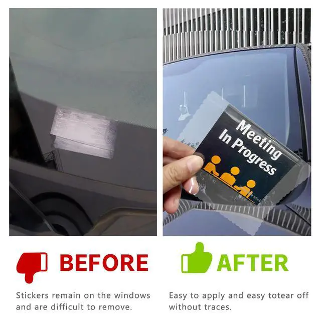 Alt view image 6 of 6 - Windshield Sticker Applicator 5 Pack 5"x7" Static Cling for Stickers Easy Application, Removal and Re-Application