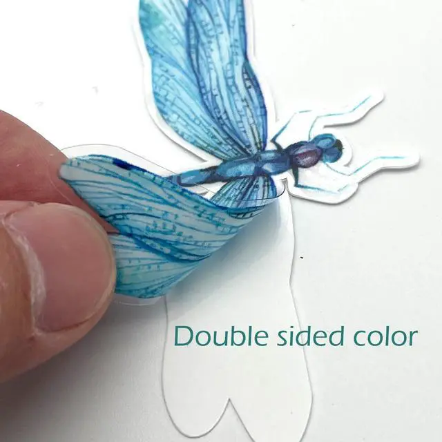 Alt view image 6 of 7 - Colorful Dragonfly Anti-Collision Bird Strike Window Clings, 20 Pieces | Glass Reminder Static Decals, Avoid Bird Strikes, Decorate Your Glass Doors Windows