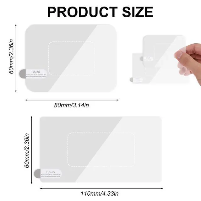 Alt view image 3 of 7 - 8 Pcs Windshield Electrostatic Sticker, Windshield Sticker Static Cling Window Films Electrostatic Protection Film Clear Weatherproof Stickers Car Window Stickers for Mounting Dashcam Anti-Scratch