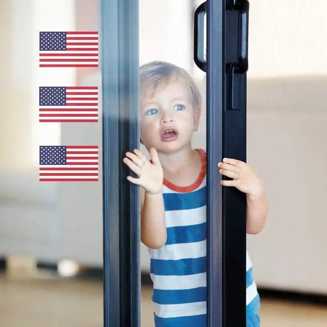 Alt view image 5 of 6 - American Flag Decal Window Clings 3 Pack Vinyl Car Decals Static Non Adhesive Stickers 3 x 5 Inches Ideal for Home, Vehicles, Trucks, RV, Jeep Windshields and Rear Windows