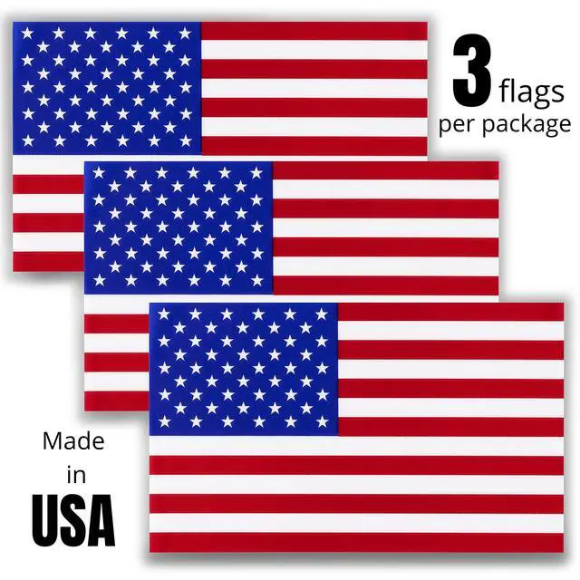 Alt view image 3 of 6 - American Flag Decal Window Clings 3 Pack Vinyl Car Decals Static Non Adhesive Stickers 3 x 5 Inches Ideal for Home, Vehicles, Trucks, RV, Jeep Windshields and Rear Windows