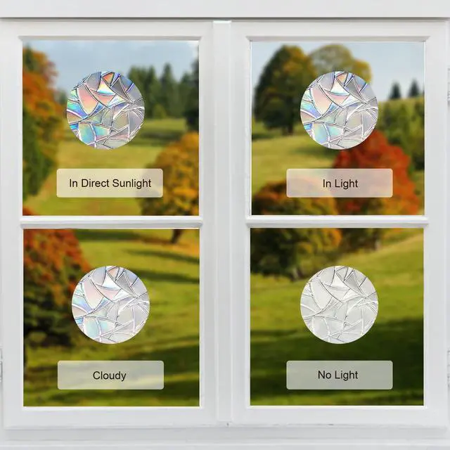 Alt view image 6 of 7 - Branch-Birds Prism Window Collision Clings for Bird Strikes | Static Glass Reminder Sticker Decals, Window Anti-Collision, Rainbow Maker, Save Birds from Hitting Windows, Non Adhesive