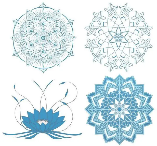 Main image of Static Window Cling Decals, Mandala, 4 Pieces | Alert People or Birds from Hitting Windows Glass Doors, Anti Window Strike Collision